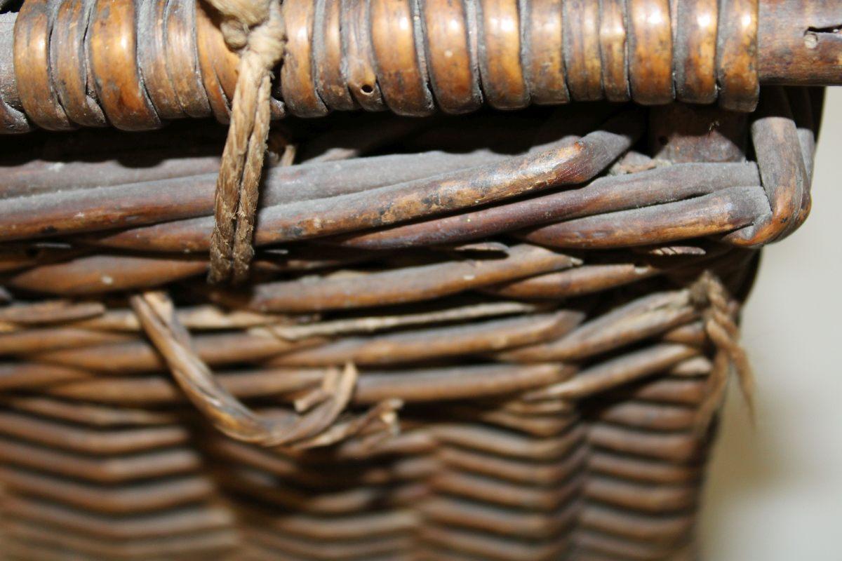 Antique French Woven Wood Pigeon Carrier/Basket