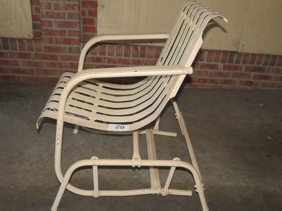 Vintage Steel Slatted Glider Chair