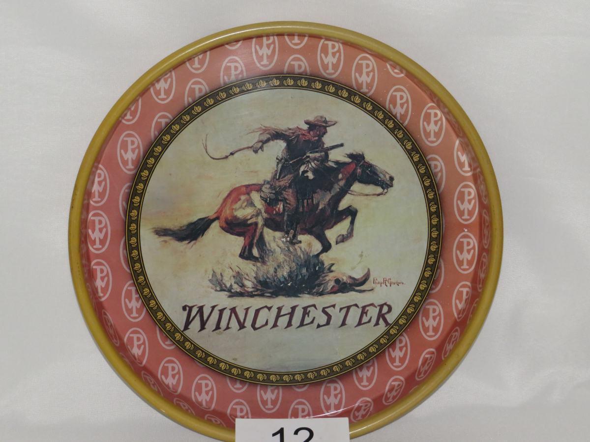 Vintage Winchester Metal Round Serving Tray