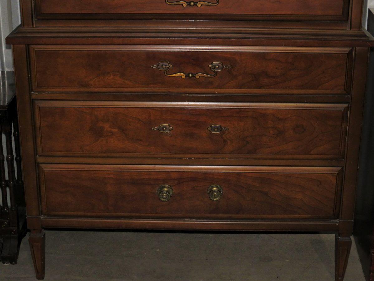 Handsome 3 Over 3 Tall Wood Chest