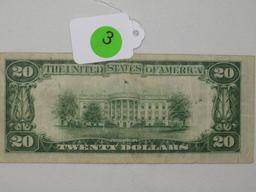 1934 $20 Bank Of Philadelphia Federal Reserve Note