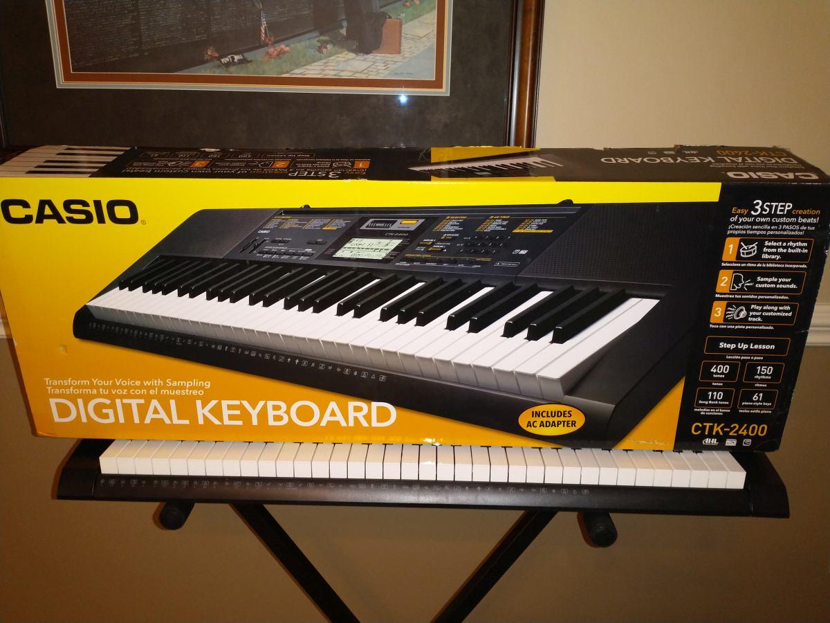 Casio Digital Keyboard CTK-2400 In Original Box W/Stand