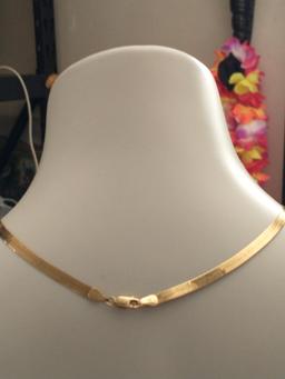 14kt Gold 16" Herringbone Necklace