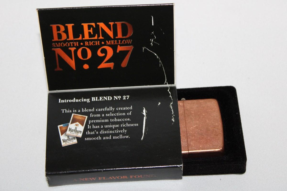 2003 Marlboro "Blend No. 27" Copper Lighter In Original Box