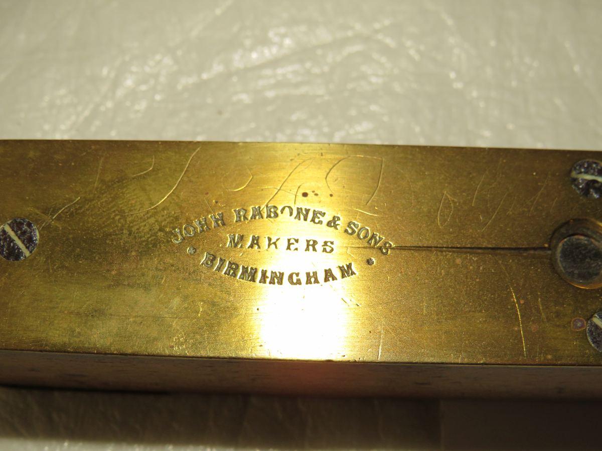 Antique John Rabone & Sons Wood & Brass "Spirit Level"