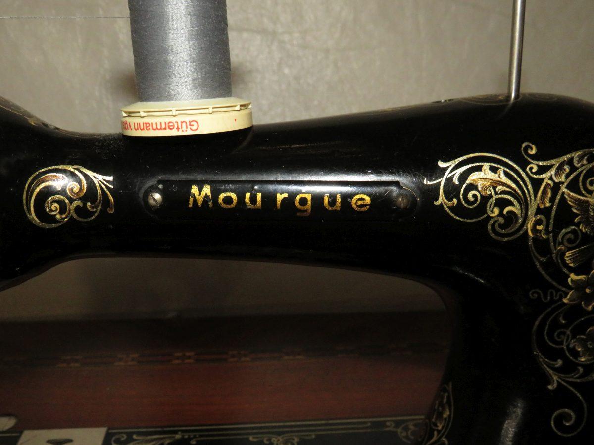 Early 1900's French MOURGUE Treadle Sewing Machine W/Inlaid Cabinet, Locking Cover, Manual & MORE!