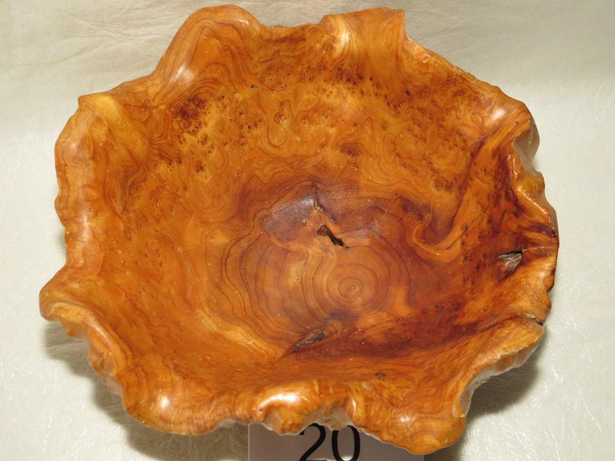 Cypress(?) Artisan Wood Bowl