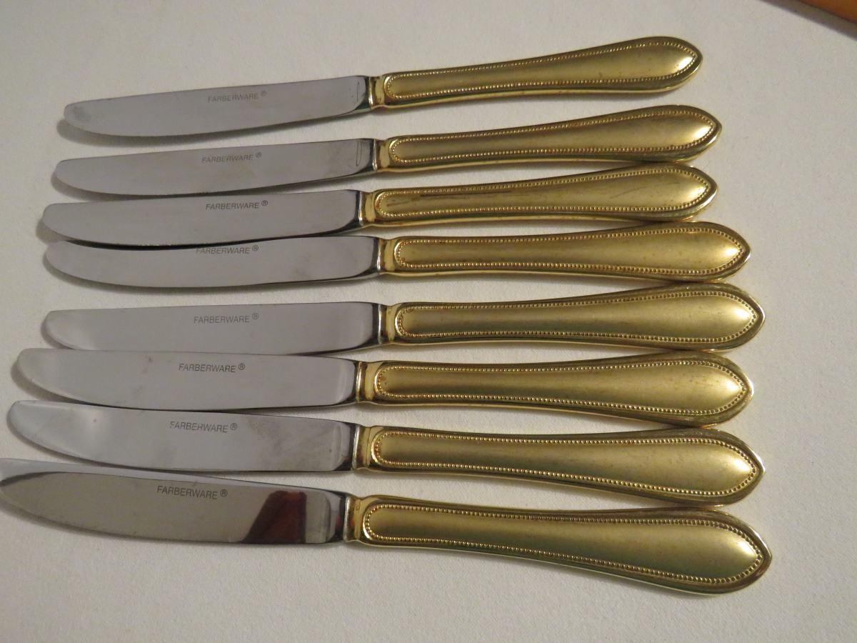 NICE 40 Piece Farberware 18/0 Gold Plated Flatware W/Open Storage Box