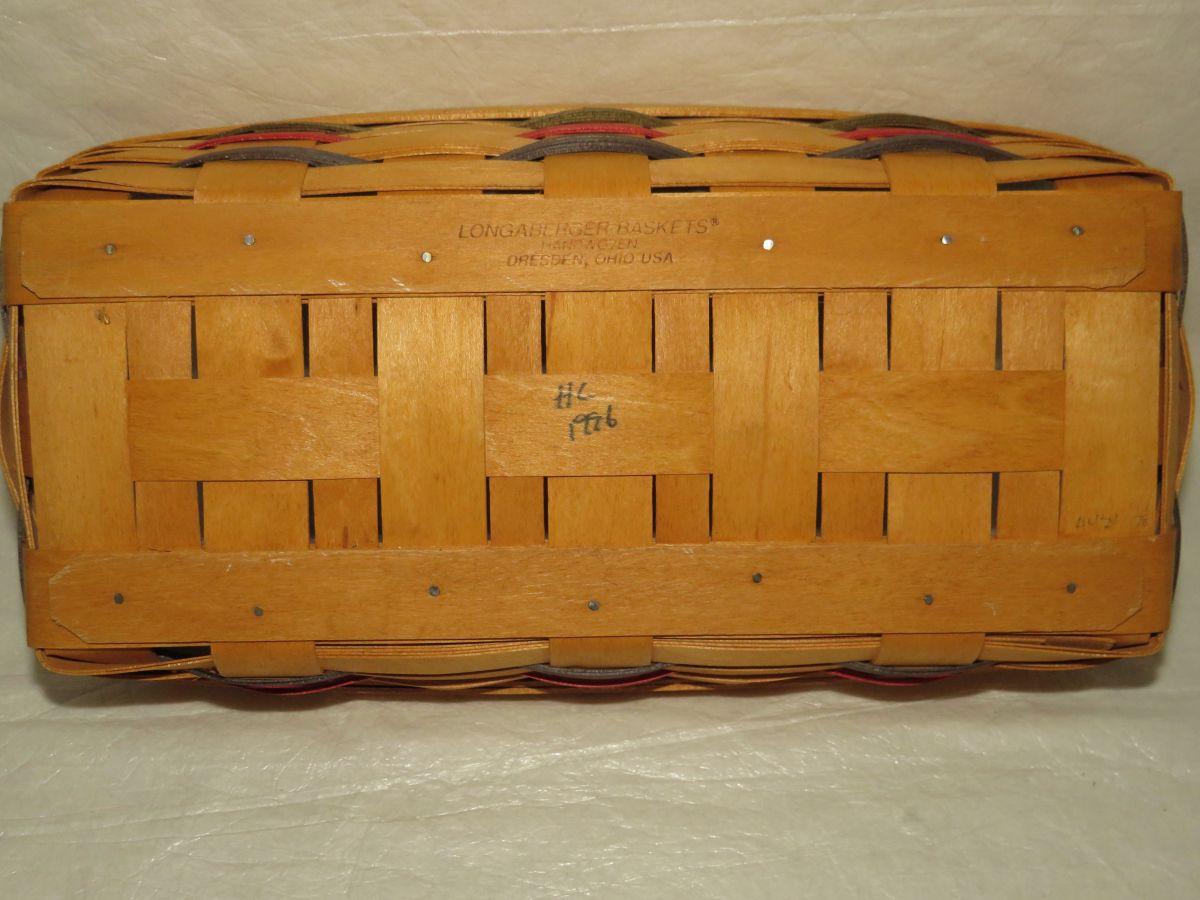1996 Longaberger 14.5" Rectangular Pantry Basket W/Wood Divider & Plastic Liner