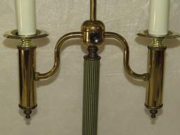 Marble Based Double Brass Lamp W/Retangular Shade