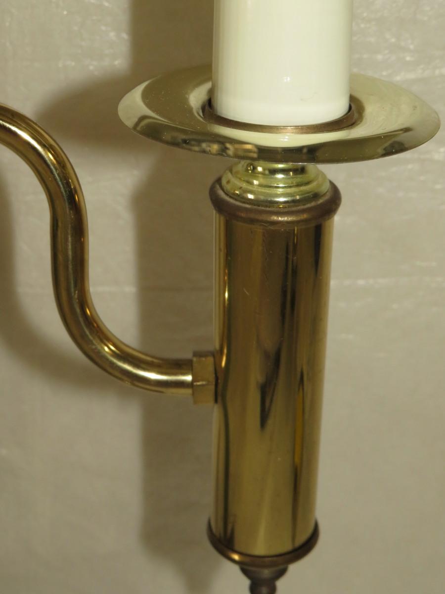 Marble Based Double Brass Lamp W/Retangular Shade