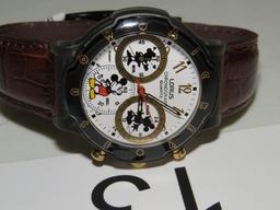 1980's LORUS Mickey Chronograph Watch #RWY047 W/Original Case & Paperwork