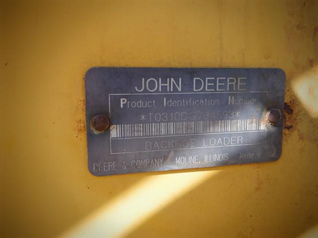 1993 JOHN DEERE Model 310D, 4x4 Tractor Loader Extend-A-Hoe, s/n 794593, po