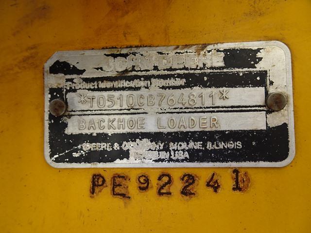 (Unit# 10-109) 1990 JOHN DEERE Model 510C Tractor Loader Backhoe, s/n 76481