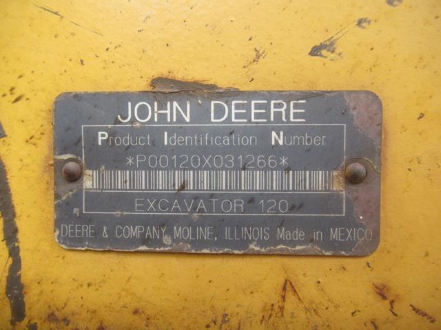 1999 JOHN DEERE Model 120 Hydraulic Excavator, s/n 031266, powered by JD di