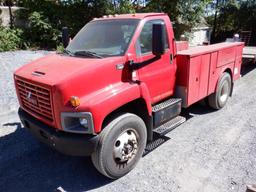 2003 GMC Model 7500 Single Axle Utility Truck, VIN# 1GDJ7J1C13F500387, powered by Cat 3126 diesel