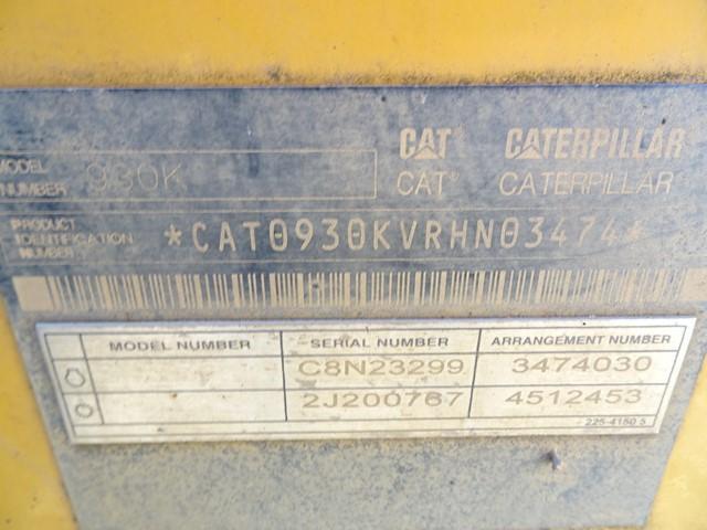 2014 CATERPILLAR Model 930K Rubber Tired Loader, s/n RHN03474, powered by Cat C6.6 diesel engine and