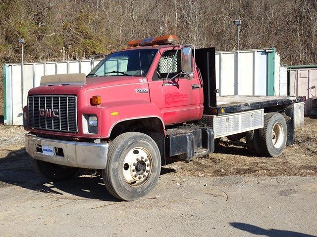 1995 GMC Model Topkick Single Axle Flatbed Truck, VIN# 1GDG6H1PXSJ501929, powered by V-8 gas engine