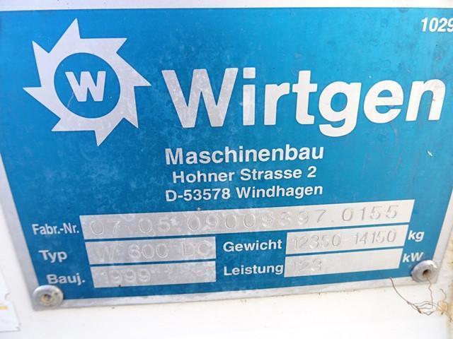 1999 WIRTGEN Model W600DC Solid Tired Milling Machine, s/n 07.05.09009897.0155, powered by