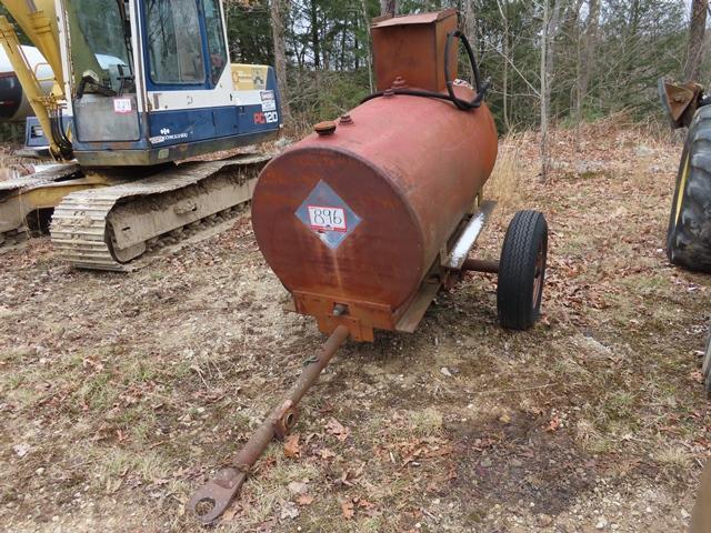 300 Gallon Portable Fuel Tank, with 12 Volt electric pump and 8.50x16 tires. In good condition with