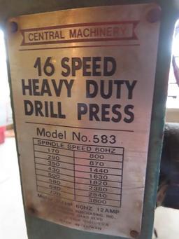 CENTRAL 16 Speed Pedestal Drill Press (McKeesport) (Caraco)
