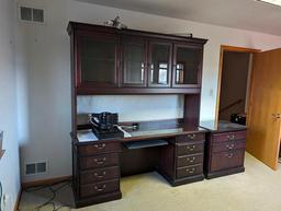 Matching Desk, Work Station with Hutch, 3-Drawer Cabinet, Bookcase, and Chair (BUYER MUST LOAD)