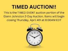 This is the TIMED EVENT auction portion of the Glenn Johnston 2-Day Auction. Items will begin to