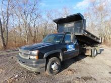 2003 CHEVROLET Model 3500 Silverado Single Axle Dump Truck, VIN# 1GBJC34103E181127, powered by