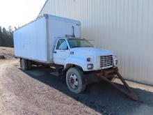 1997 GMC Model C6500 Single Axle Van Body Truck, VIN# 1GDJ6H1JXVJ509180, powered by Cat 6 cylinder