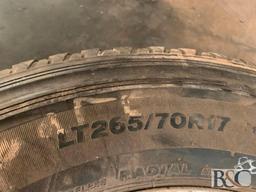 (1) LT265-70R17 General Tire on 8 Hole Rim