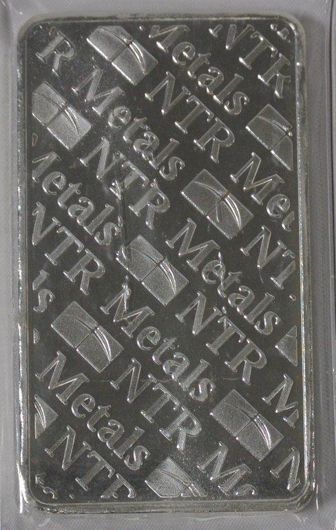 10 troy ounce silver bars The beautifully made 10 oz NTR Metals silver bar displays the NTR Metals l