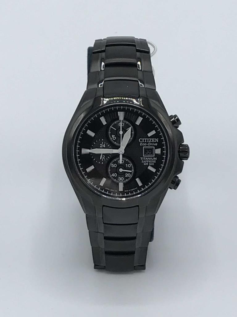 Watch, Citizen Eco-Drive Titanium Sapphire, Black Citizen Men's CA0265-59E Eco-Drive Titanium Watch.