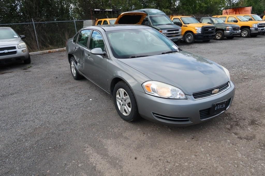 07 Chevrolet Impala  4DSD GY 6 cyl  Started w Jump on 9/21/21 AT PB PS R AC PW VIN: 2G1WB58K38121081