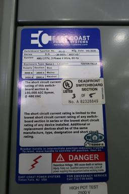 East Coast power systems FCII 480/277V 3  phase 4 wire 60Hz Model 20-0540; Siemens  integrated cubic