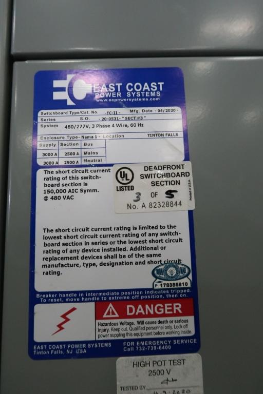 East Coast power systems FCII 480/277V 3  phase 4 wire 60Hz Model 20-0539; Siemens  integrated cubic