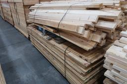 Lot of (7) Pallets of Wood 8 ft 2 in x 4in; 8 ft x 2 ft Plywood and 7 ft x 2 ft Frames