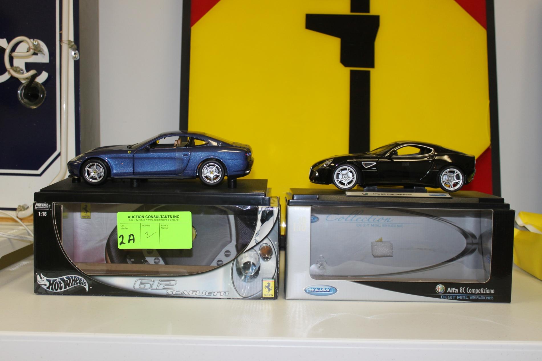 Alpha 8C Competizione by Welly and a Maserati 612 Scaglietti by Hot Wheels,