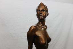 Victor Issa, Essence, stylized female nude, bronze sculpture, height 31"