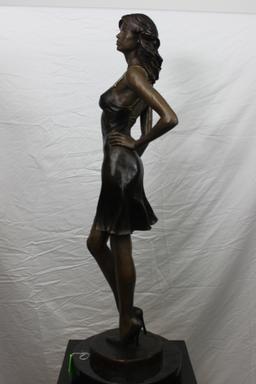 Victor Issa, Gazelle, bronze sculpture, 1/12, height 37", certificate of au