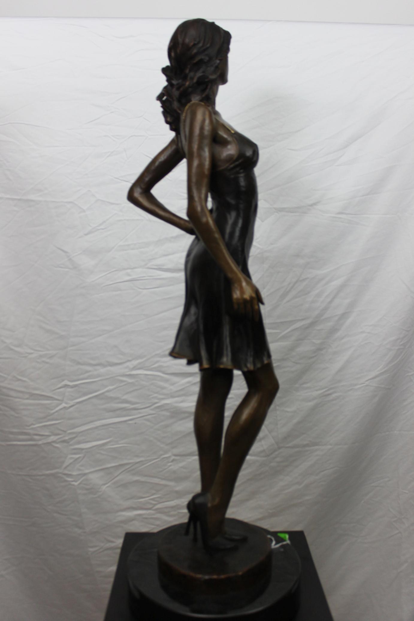 Victor Issa, Gazelle, bronze sculpture, 1/12, height 37", certificate of au