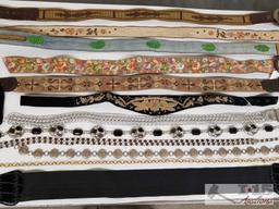 Assorted women's belts and scarf