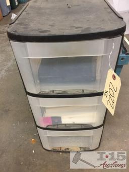 Office organizational cubby?s, plastic bin, sony cd player