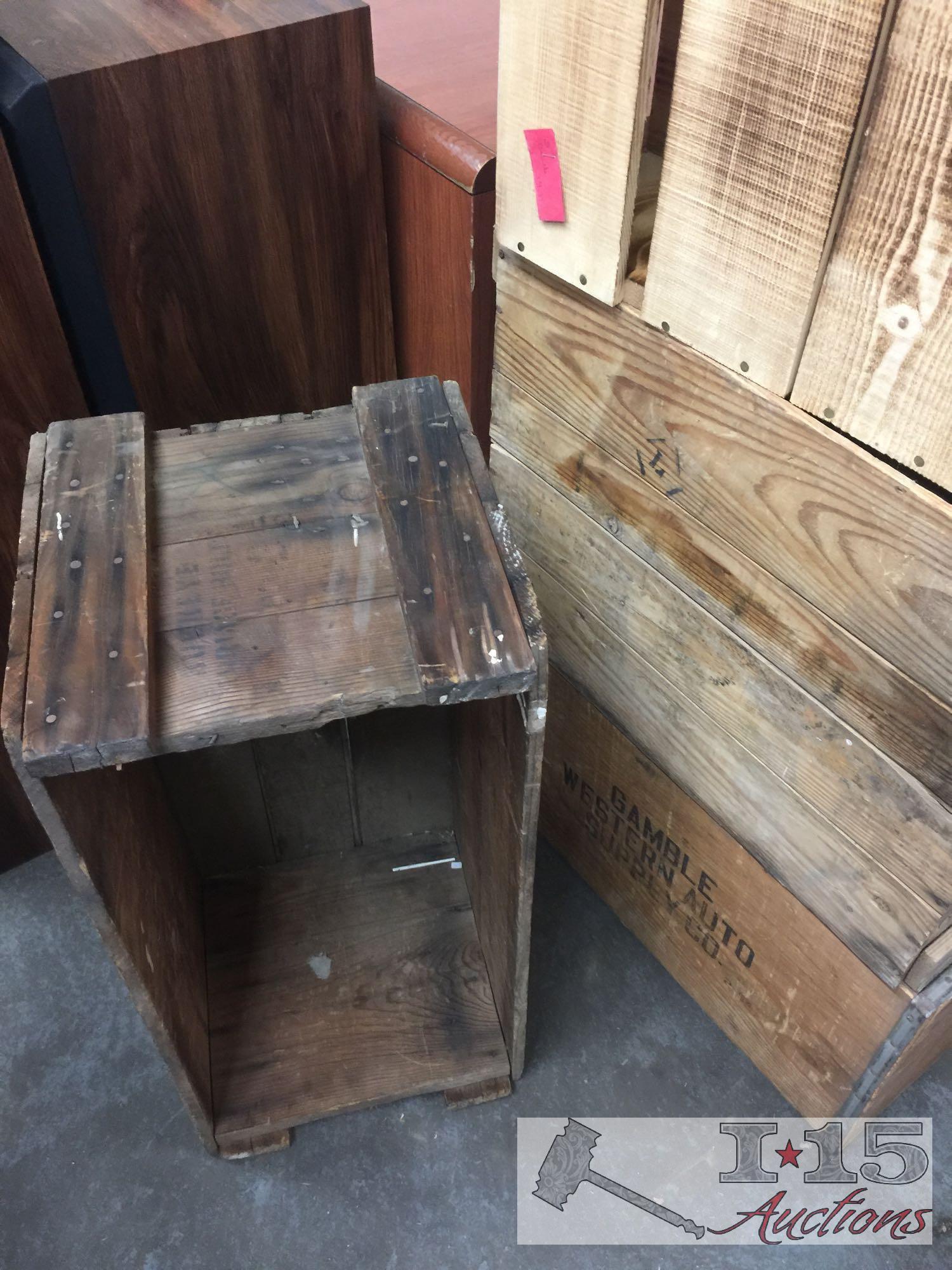 4 wood crates