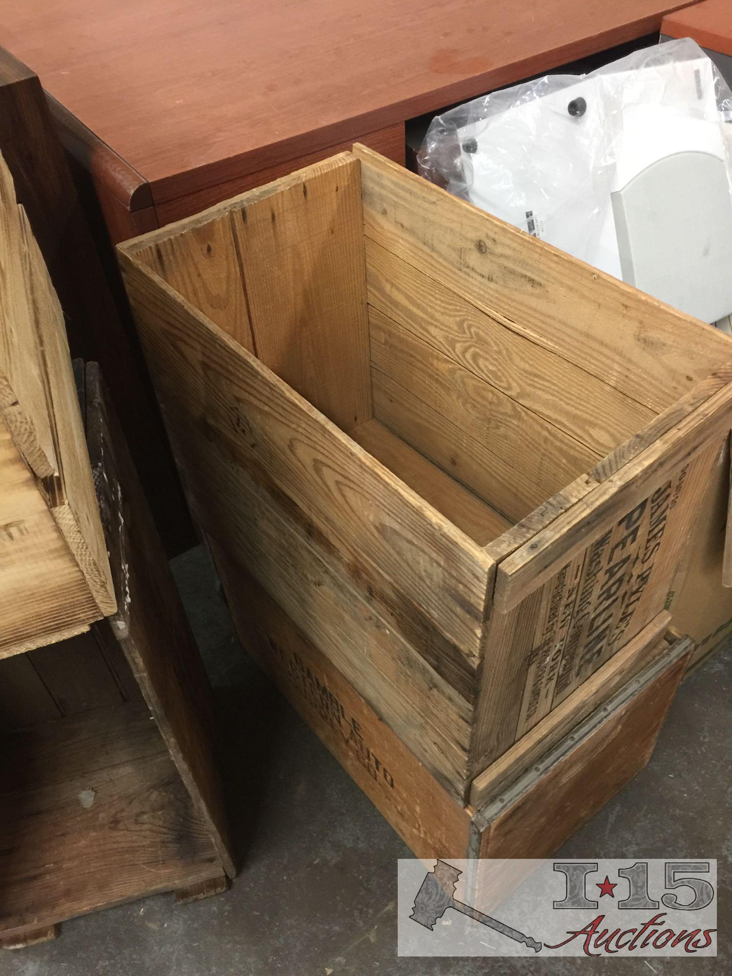 4 wood crates