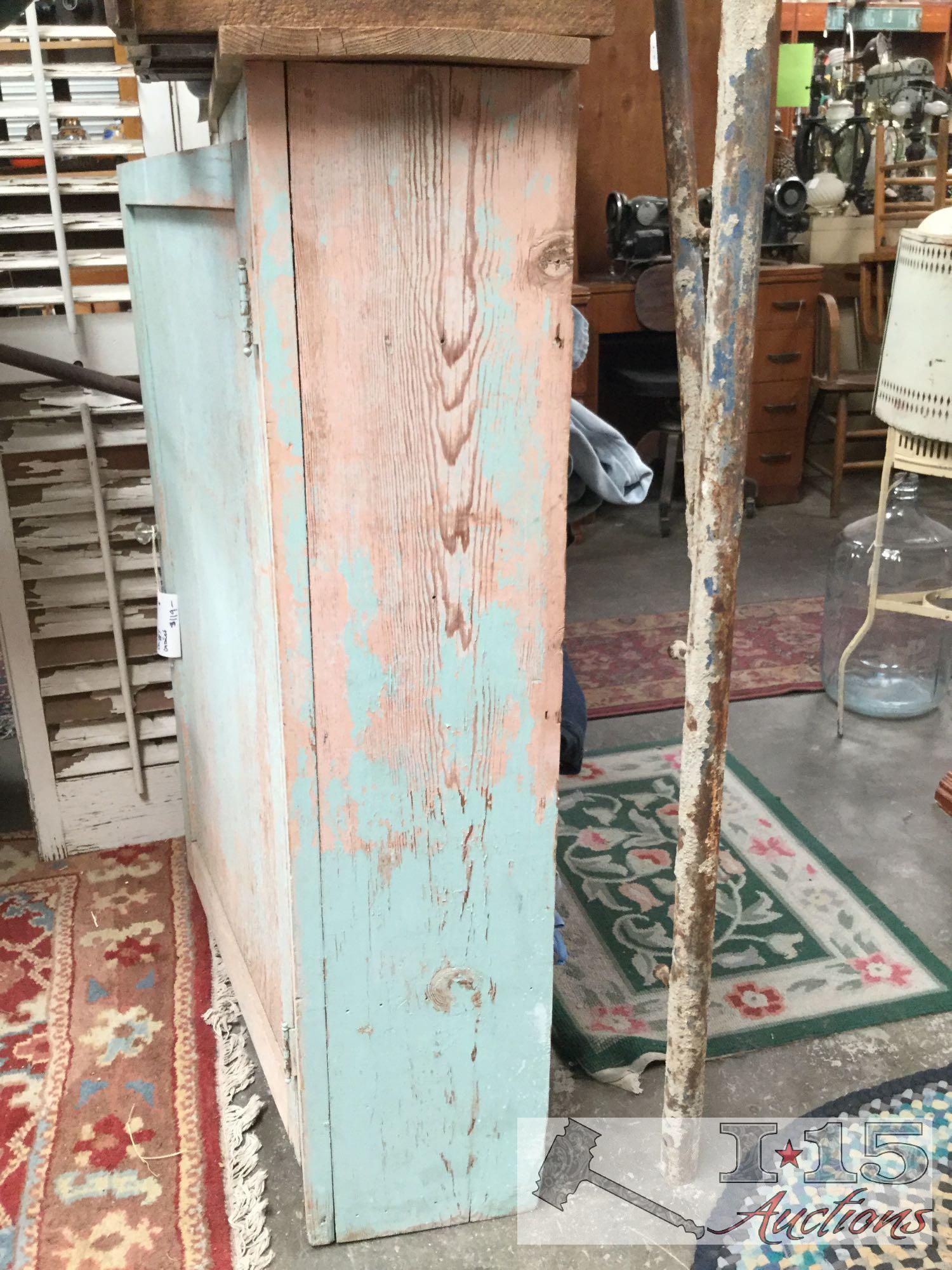 Vintage Green wood cabinet