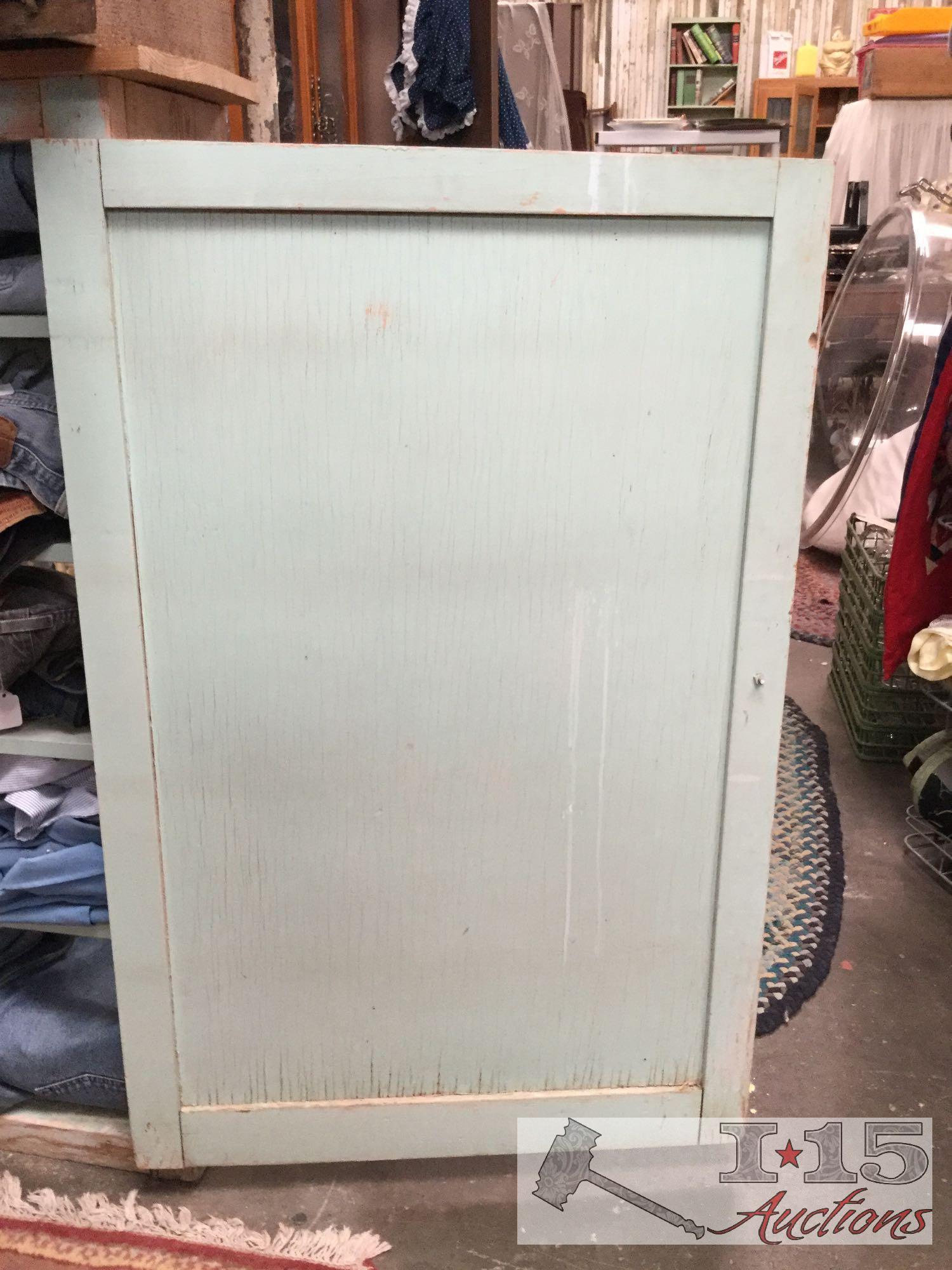 Vintage Green wood cabinet