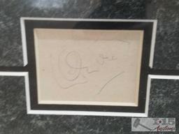 Framed photograph of Laurence Olivier as King Arthur autographed
