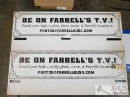 Three Farrells foamcore signs