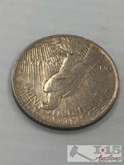 1924- Peace silver dollar