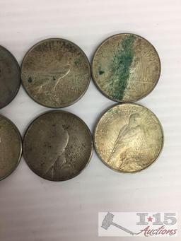 8 Peace Silver Dollars